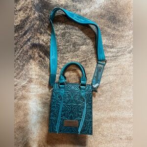 Wrangler Turquoise Embossed Leather Bag